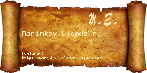 Marinkov Elemér névjegykártya